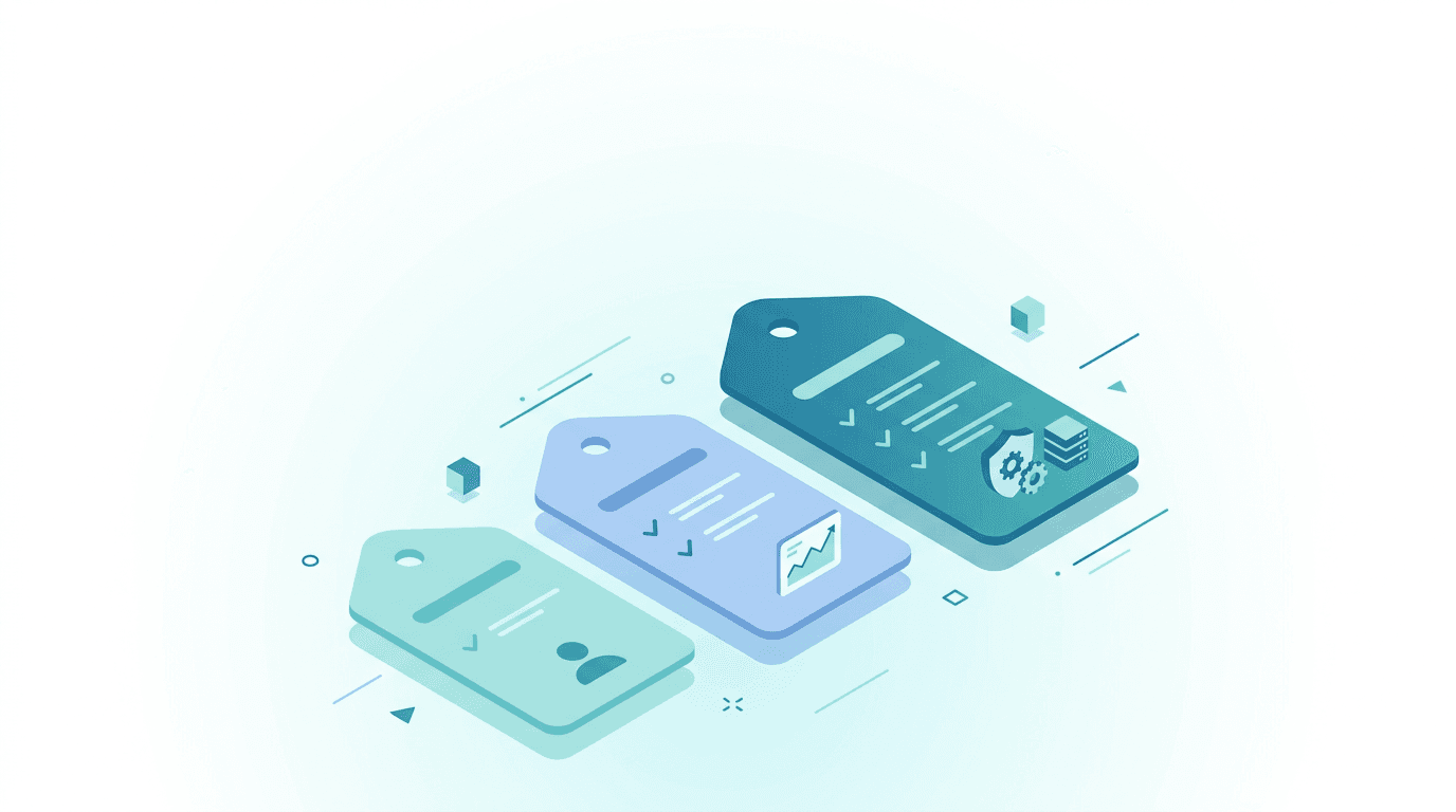 Abstract illustration of software pricing tiers